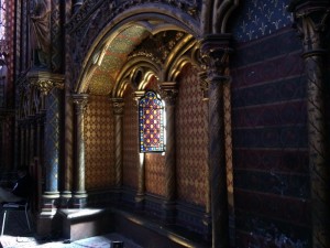 A quiet corner of a medieval castle.